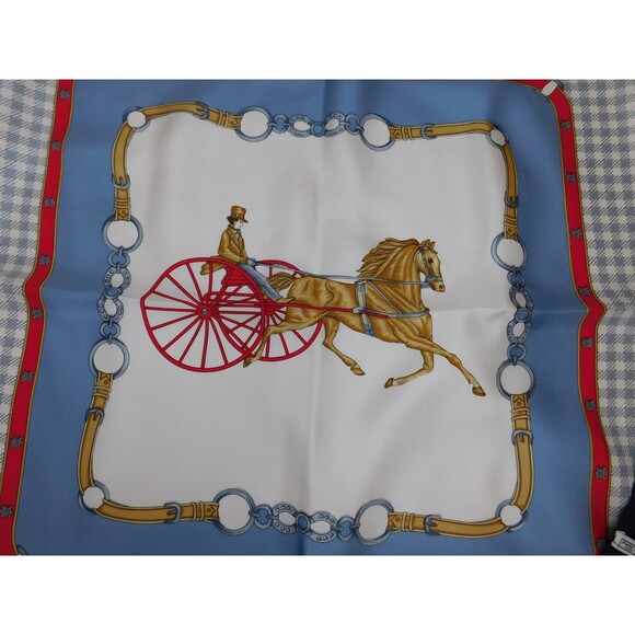 Authentic Vintage Celine' Paris Horse Logo Signature Silk Scarf 34"x34" - Picture 1 of 15
